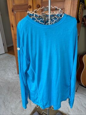 Smartwool Men's Long Sleeve Crew in Bright Teal